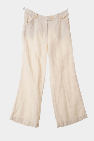 MaxMara MADE IN ITALY - linen 100% blend PANTS[WOMAN 28]