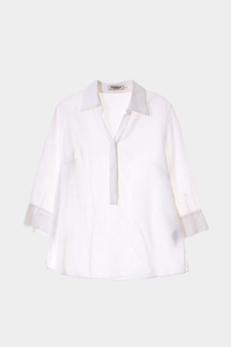 Paul Stuart 7부 셔츠 - linen 100% blend[WOMAN 55]