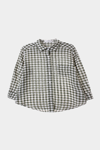 UNIQLO 7부 셔츠 - linen 100% blend[WOMAN 55]