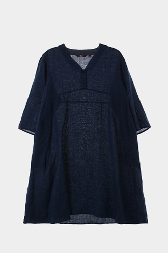 UNIQLO DRESS - linen 100% blend[WOMAN 55]